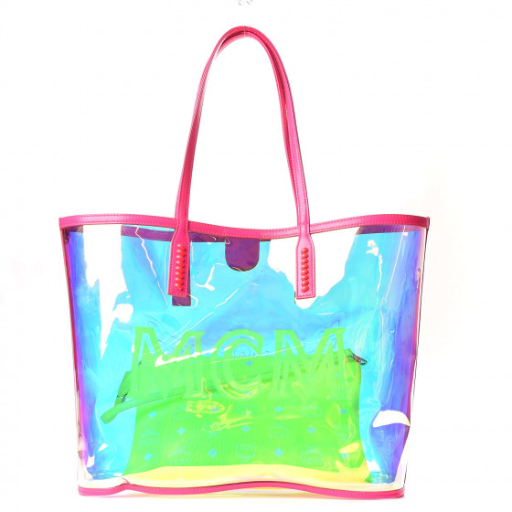 mcm iridescent medium shopper tote