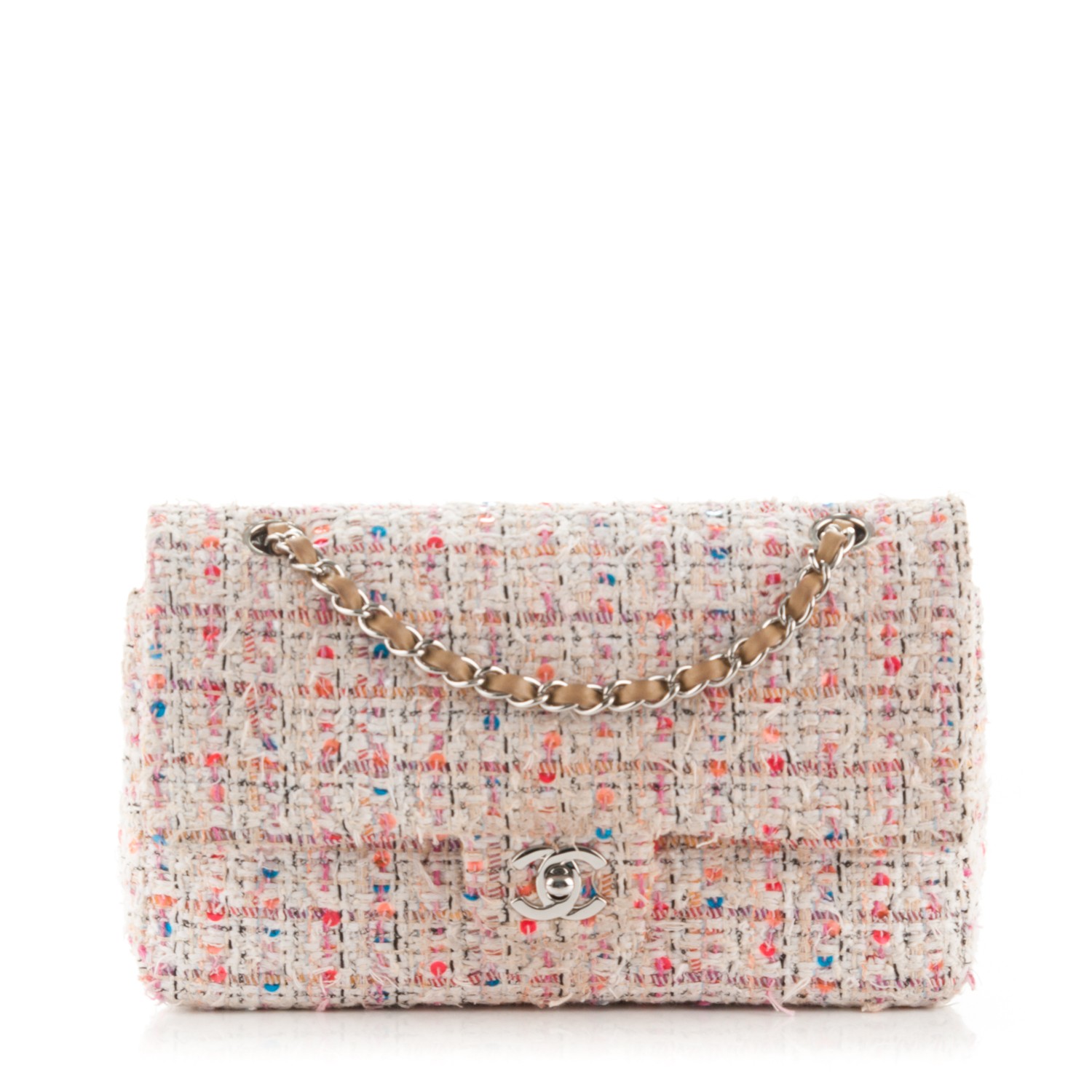 chanel multicolor tweed bag