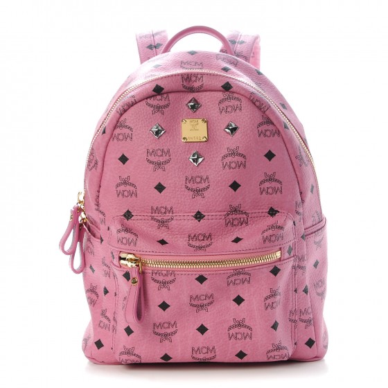 MCM Visetos Small Sprinkle Stud Stark Backpack Pink 299190 | FASHIONPHILE