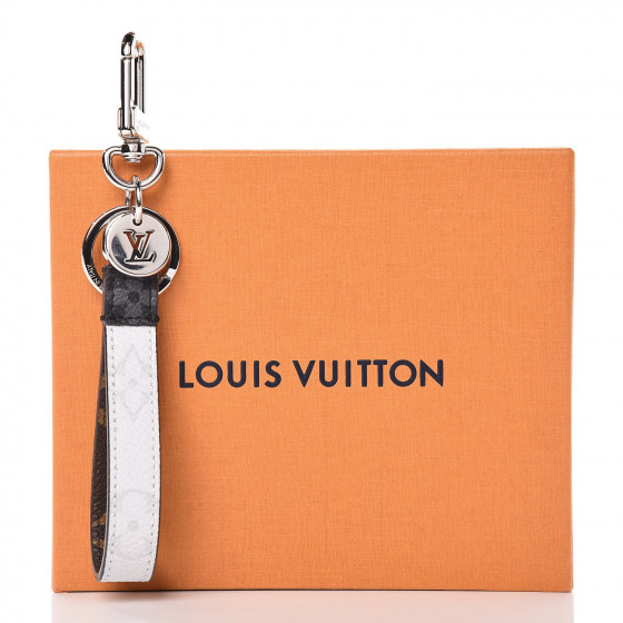 LOUIS VUITTON Monogram Eclipse White Slim Dragonne Bag Charm Key Holder