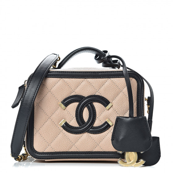 chanel caviar quilted small cc filigree vanity case