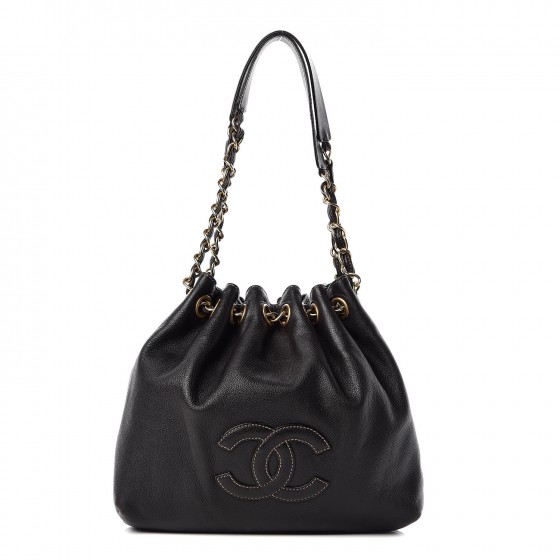 chanel quilted drawstring bucket bag