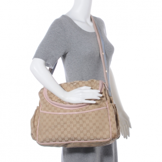 gucci diaper bag pink trim