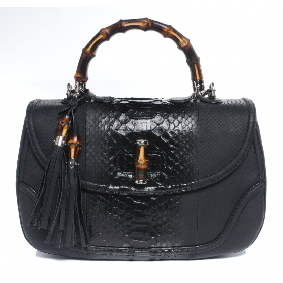 gucci black python handbag