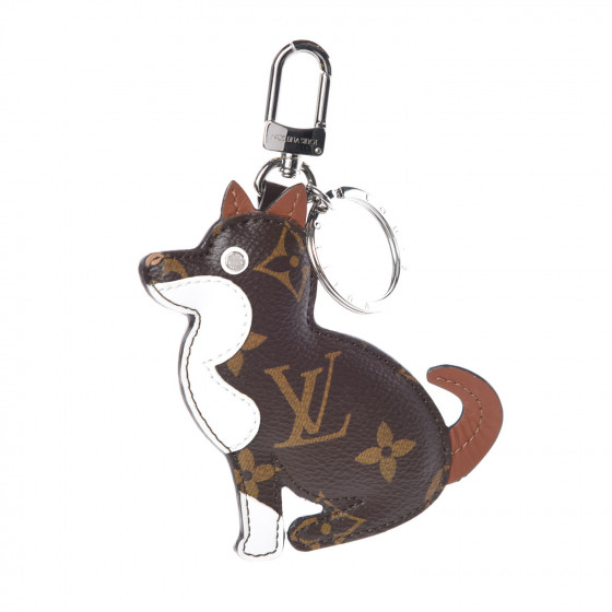 LOUIS VUITTON Monogram Dog Bag Charm Key Holder 375289