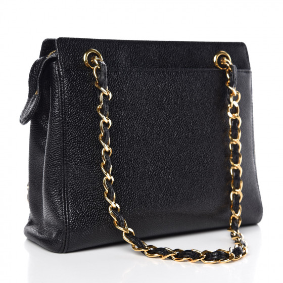 chanel black caviar shoulder bag