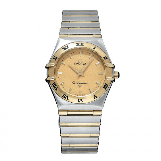 OMEGA Stainless Steel 18K Yellow Gold 25mm Constellation Quartz Watch ...