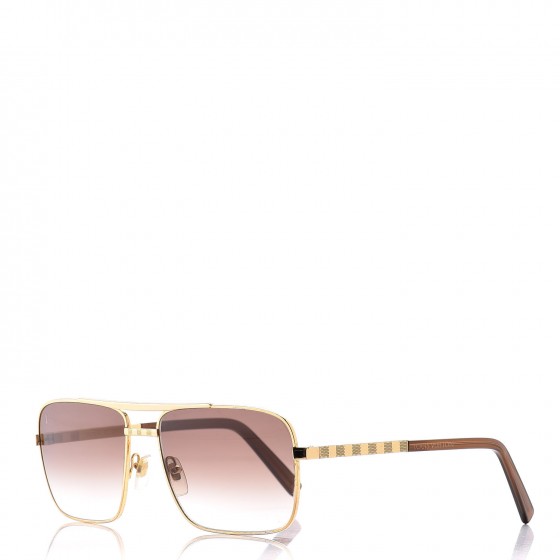 Louis Vuitton, Accessories, Louis Vuitton Sunglasses Men Monogram Brown  Lens Gold Frame Wbox Storage Bag