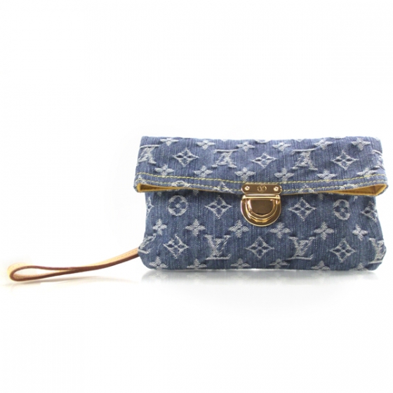 louis vuitton denim clutch