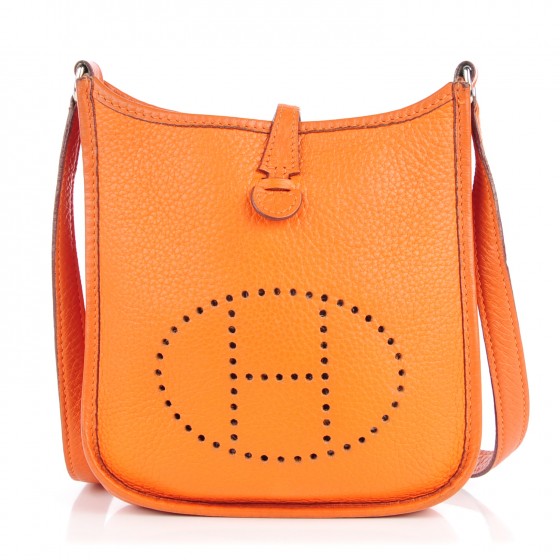 HERMES Taurillon Clemence Evelyne TPM Orange 129797