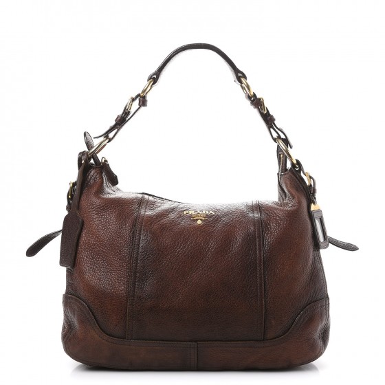 PRADA Cervo Antik Hobo Cacao Sfumato 340731 | FASHIONPHILE