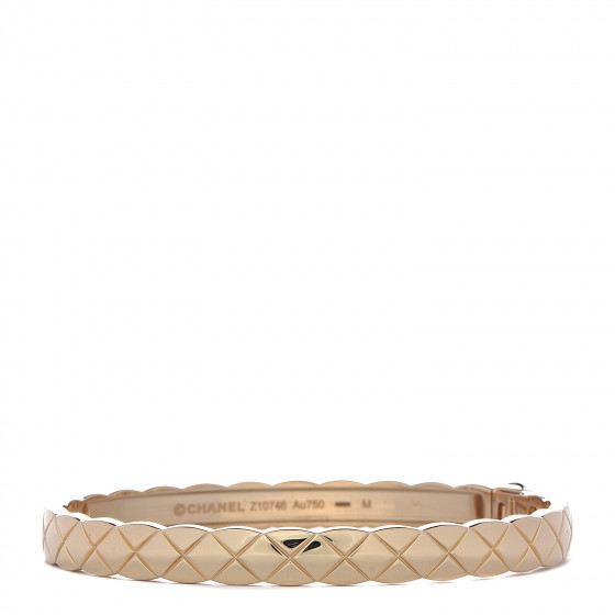 CHANEL 18K Yellow Gold Coco Crush Bangle Bracelet M 495564