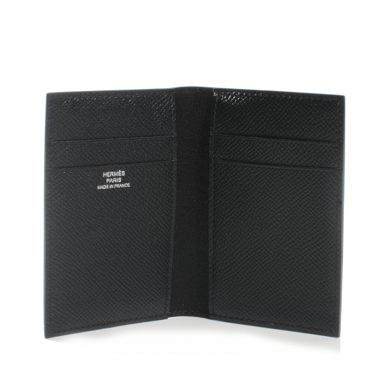 HERMES Epsom MC2 Euclide Card Holder Case Wallet Black 54175