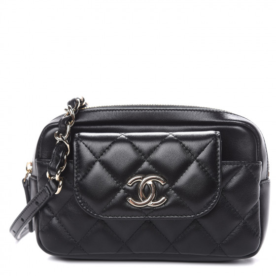 chanel waist bag black