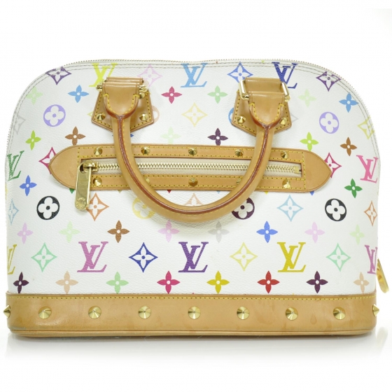 louis vuitton multicolor white alma bag