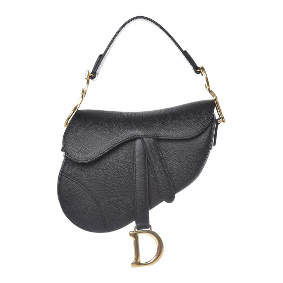 Christian Dior Grained Calfskin Mini Saddle Bag Black 353953 Fashionphile 5341