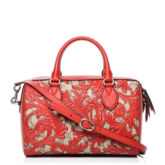 GUCCI GG Supreme Monogram Arabesque Small Top Handle Boston Bag ...