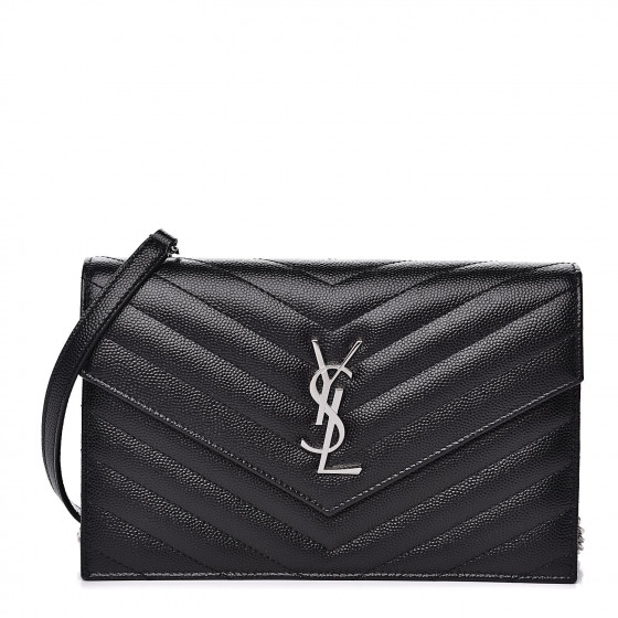 saint laurent grain de poudre envelope wallet on a chain