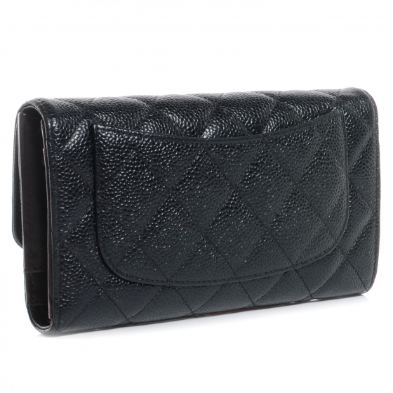 chanel flap wallet caviar