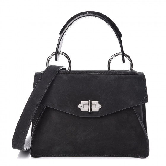 PROENZA SCHOULER Nubuck Small Hava Top Handle Bag Black 419631 ...