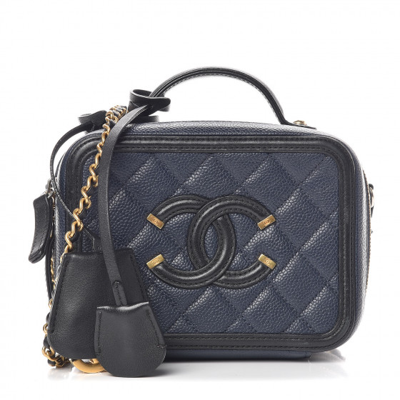 chanel caviar quilted small cc filigree vanity case