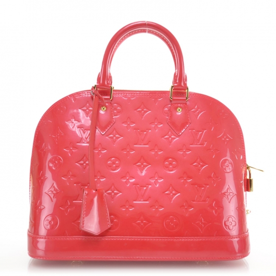 louis vuitton red vernis alma bag