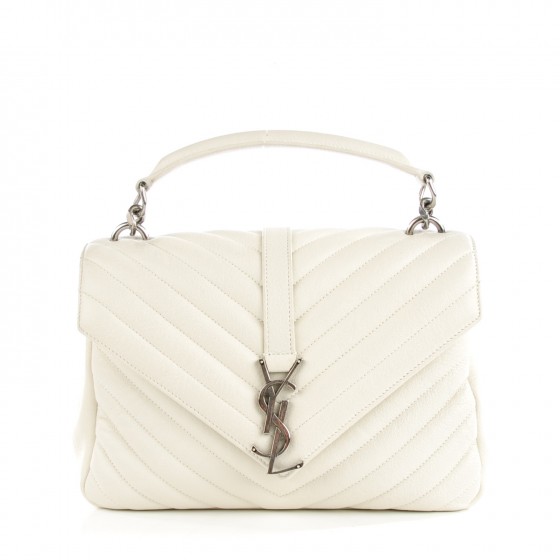 ysl white college bag