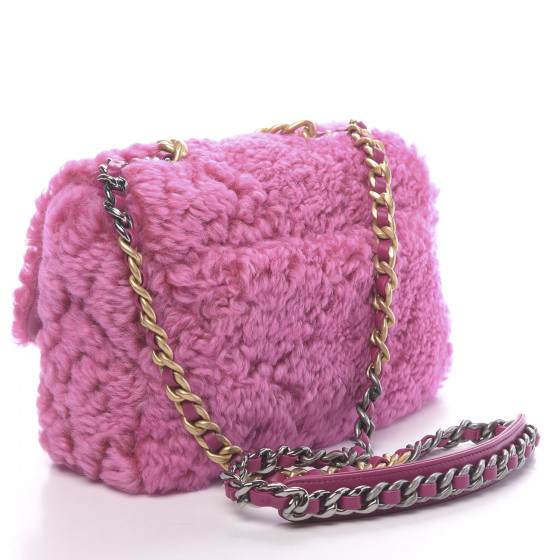 pink shearling chanel bag