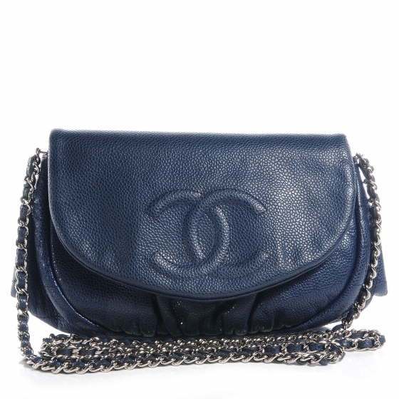 chanel caviar half moon wallet on chain