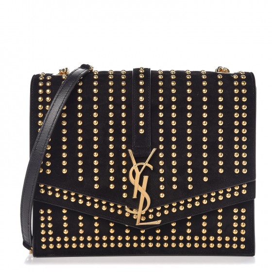 black and gold studded bag