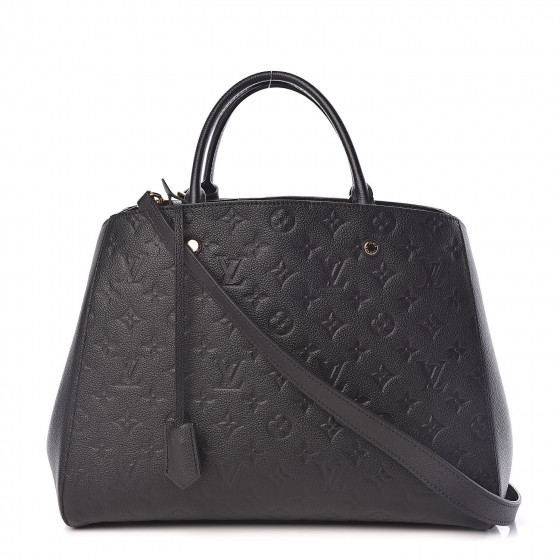 louis vuitton black monogram empreinte montaigne gm bag