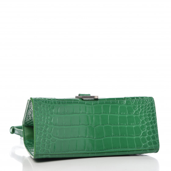 balenciaga hourglass bag crocodile green