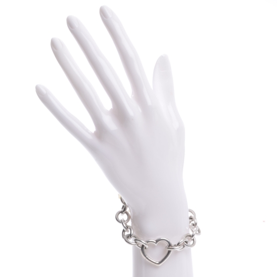 TIFFANY Sterling Silver Open Heart Clasp Bracelet 45926