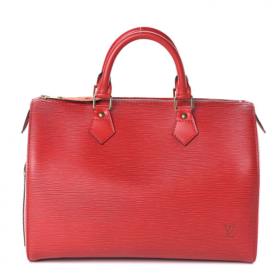 Louis Vuitton Speedy 30 Red Leather Handbag (Pre-Owned)