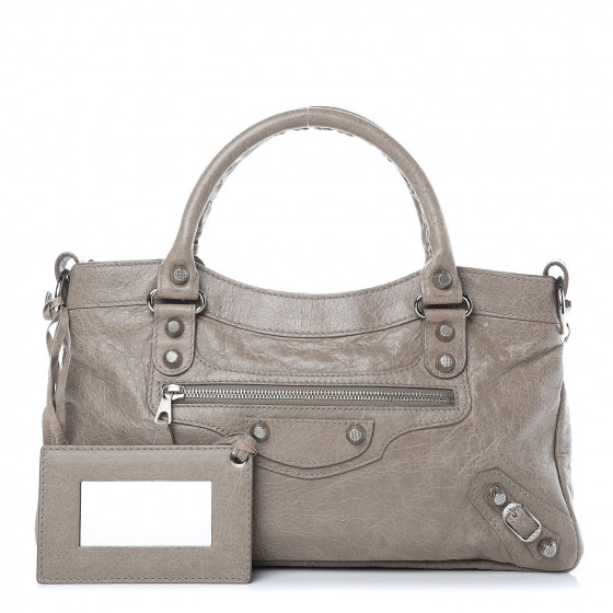 BALENCIAGA Agneau Giant 12 Silver First Papyrus 403387