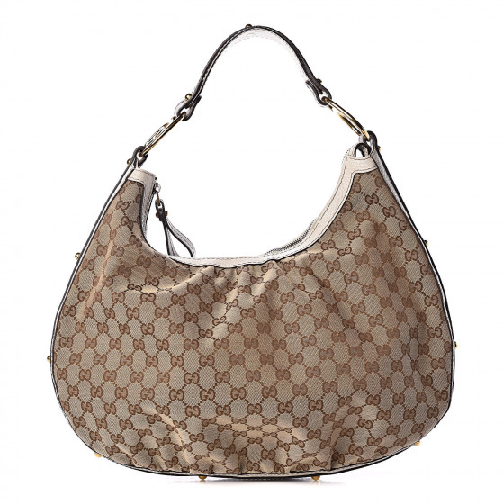 GUCCI Monogram Medium Interlocking Hobo Off White 417567