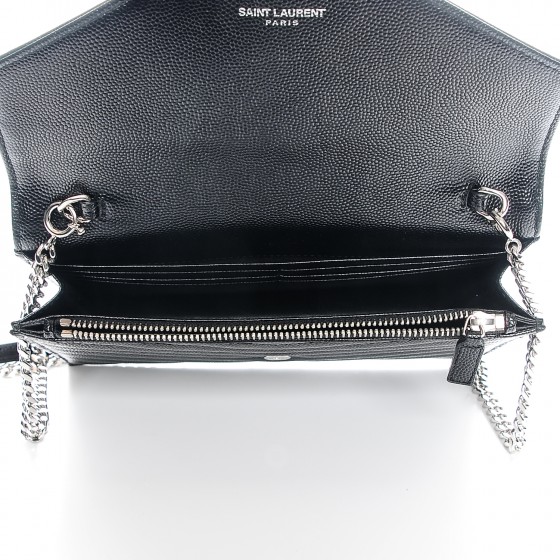 saint laurent grain de poudre envelope wallet on a chain