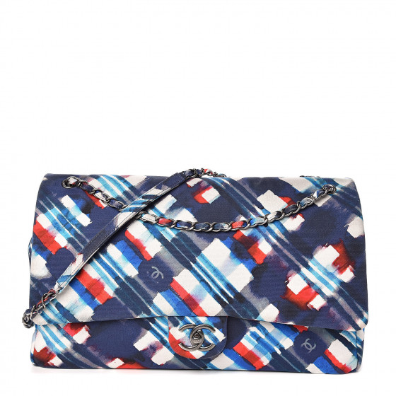 red white and blue chanel bag