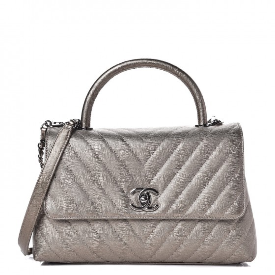 chanel coco handle silver