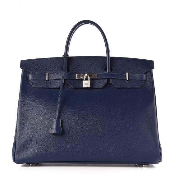 HERMES Epsom Horseshoe Birkin 40 Blue Saphir Malachite 296461