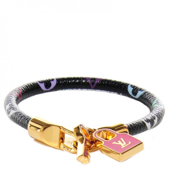 LOUIS VUITTON Multicolor Luck It Bracelet 19 Black 95247