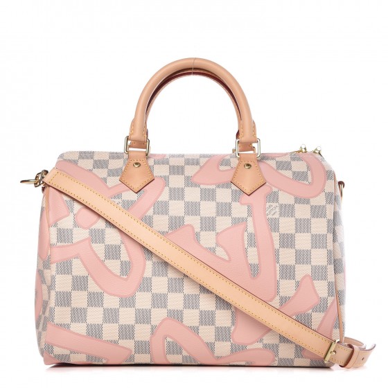 LOUIS VUITTON Damier Azur Tahitienne Speedy Bandouliere 30 Rose ...