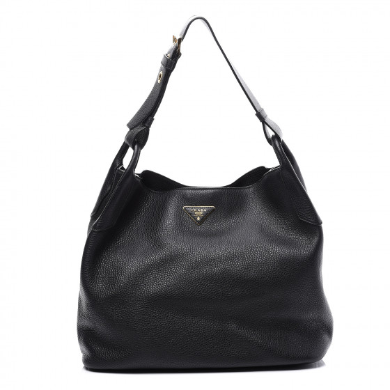 prada vitello daino hobo black