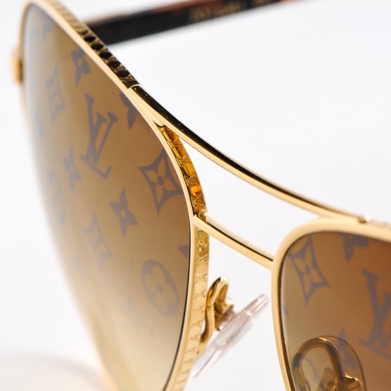 Louis Vuitton Conspiration Pilote Sunglasses Z0164u Gold 194595 1121