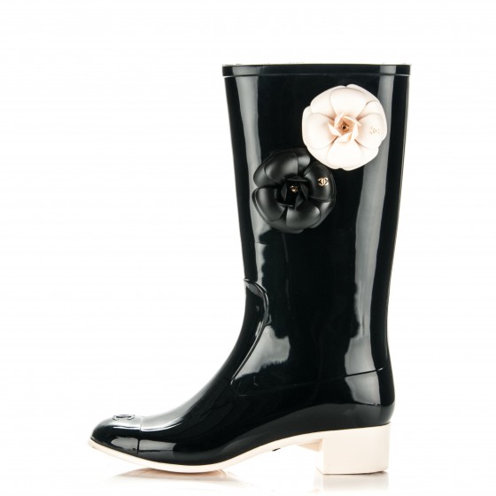 chanel short rain boots