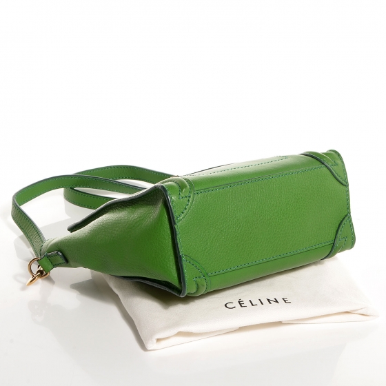 celine mini luggage green