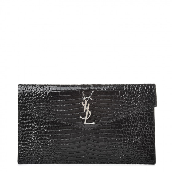 ysl uptown chain wallet crocodile