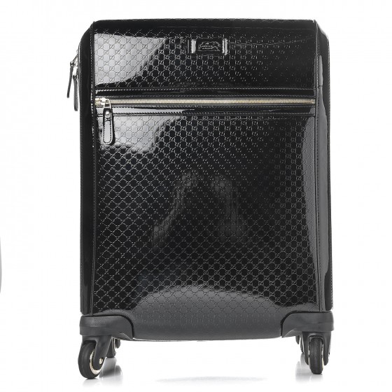 black patent suitcase