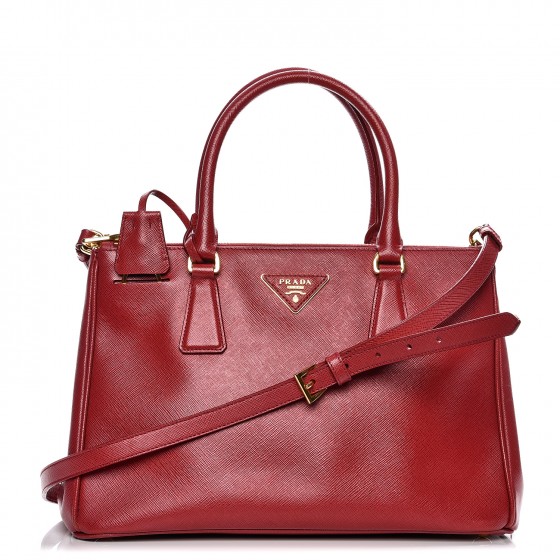 prada saffiano small double tote