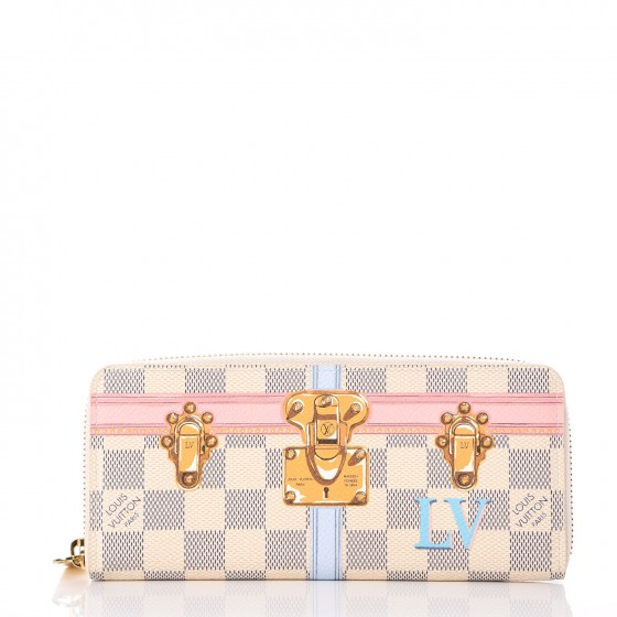 Louis Vuitton Wallet Sarah Damier Azur Summer Trunk Collection White/Blue/Pink  in Coated Canvas with Gold-tone - US